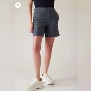 Athleta Voyager Linen Shorts NEW with tags Size 8 Granite Blue